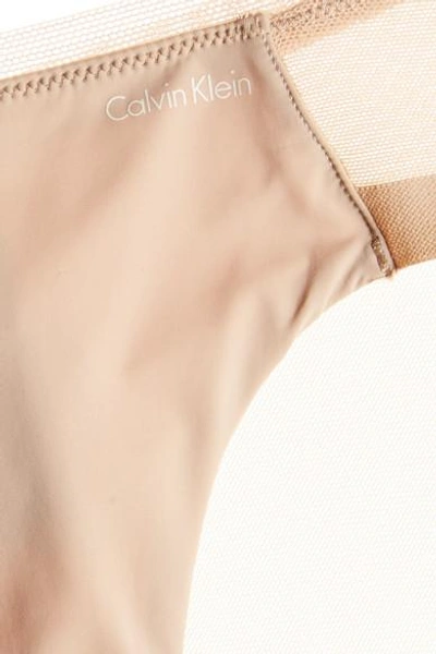 Shop Calvin Klein Underwear Sculpted Stretch-jersey And Mesh Briefs In Beige