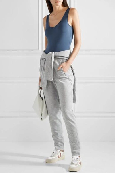 Shop Hanro Stretch-modal Jersey Bodysuit In Storm Blue