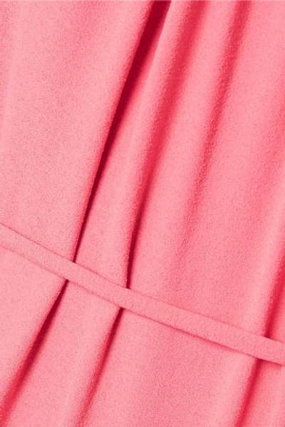 Shop Lisa Marie Fernandez Charlotte Belted Stretch-crepe Halterneck Swimsuit In Pink