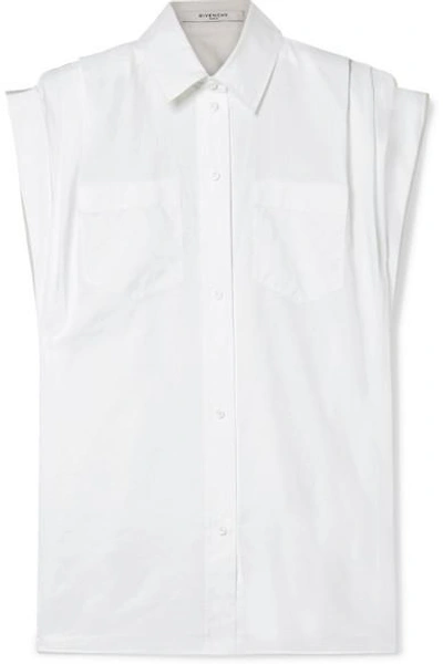 Shop Givenchy Oversized Cotton-poplin Shirt In White