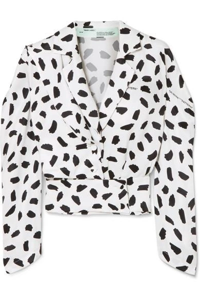 Shop Off-white Printed Satin Blouse In White