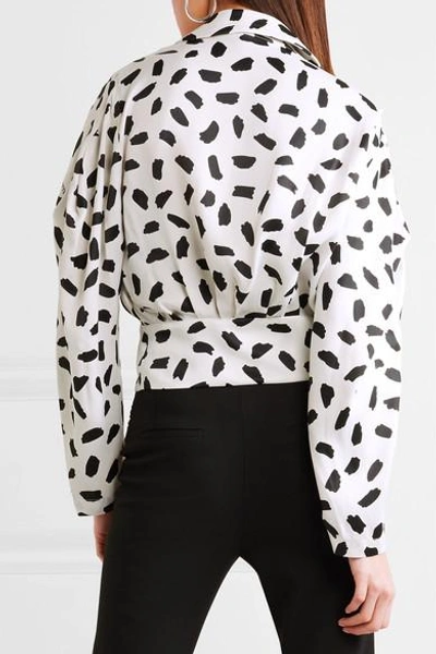 Shop Off-white Printed Satin Blouse In White