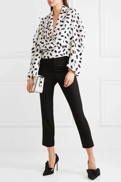 Shop Off-white Printed Satin Blouse In White