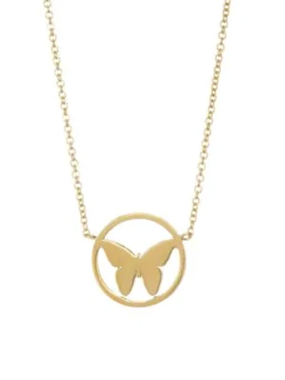 Shop Jennifer Zeuner Jewelry Tatianna Butterfly Necklace In Yellow Gold
