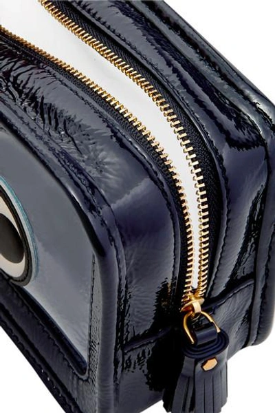 Shop Anya Hindmarch Rainy Day Appliquéd Perspex And Patent-leather Cosmetics Case In Navy