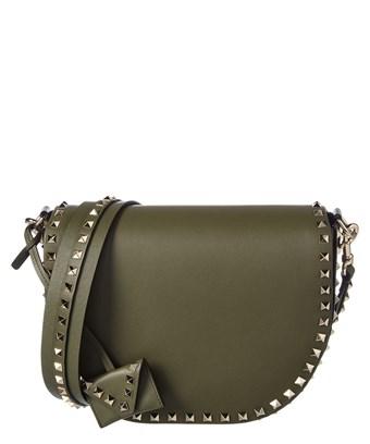 Valentino Garavani Valentino Rockstud Leather Saddle Bag In Green | ModeSens