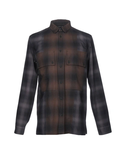 Shop Helmut Lang Checked Shirt In Dark Brown