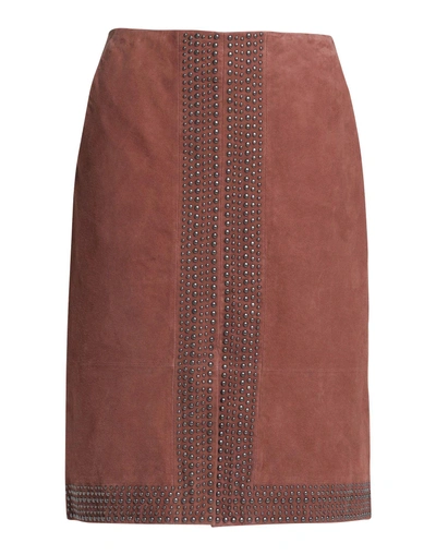 Shop Elizabeth And James Knee Length Skirt In Cocoa