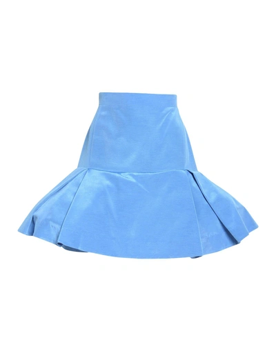 Shop Natasha Zinko Knee Length Skirt In Pastel Blue