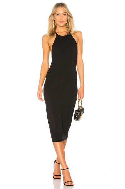 Shop Alexander Wang T Sleeveless Fitted Midi Dress In Black