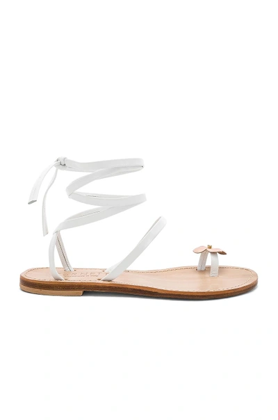 Shop Cornetti Filicudi Sandal In White & Rose Gold Calfskin