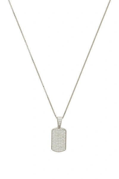 Shop The M Jewelers Ny The Mini Dog Tag Necklace In Sterling Silver