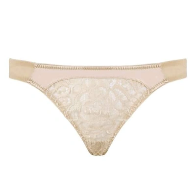 Emma Harris Tiffany Mesh Back Thong In Neutral