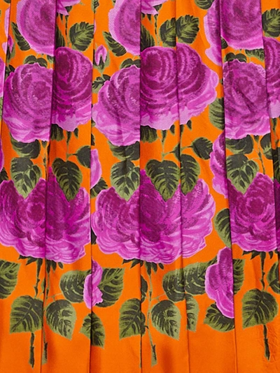 Shop Gucci Rose Garden Print Silk Dress