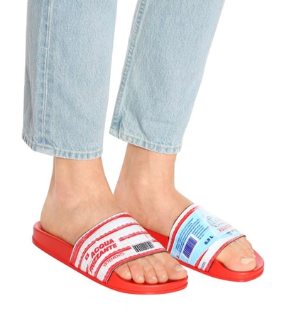 Shop Vetements Printed Slides In Red