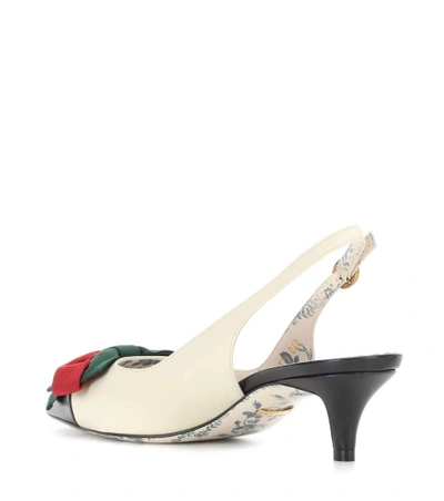 Shop Gucci Leather Slingback Pumps In White