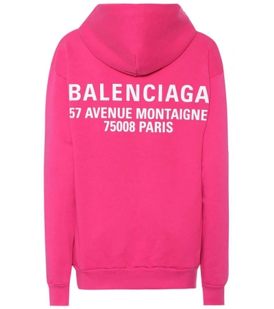 Shop Balenciaga Cotton-blend Hoodie In Pink