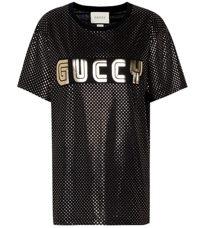 Shop Gucci Metallic Cotton T-shirt
