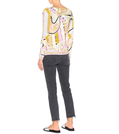 Shop Emilio Pucci Printed Silk-blend Jersey Top In Female
