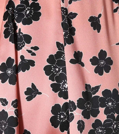 Shop Rochas Floral-printed Silk Dress In Pink