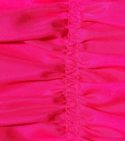 Shop Isa Arfen Off-the-shoulder Silk Midi Dress In Pink