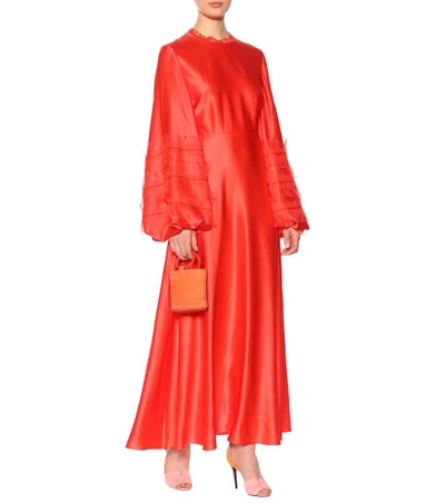 Shop Roksanda Kamau Silk-satin Gown In Red