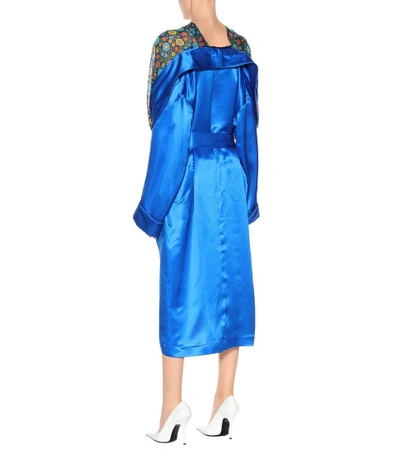 Shop Balenciaga Floral-printed Silk Satin Kaftan In Multicoloured