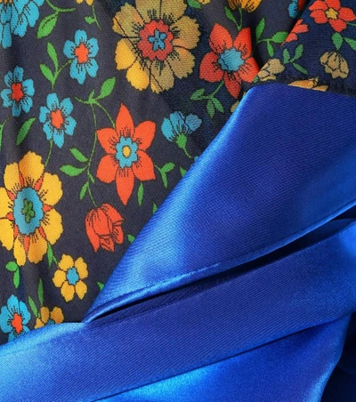 Shop Balenciaga Floral-printed Silk Satin Kaftan In Multicoloured