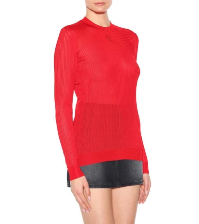 Shop Givenchy 4g Knitted Sweater In Red