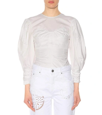 Shop Isabel Marant Ronny Broderie Anglaise Jeans In White
