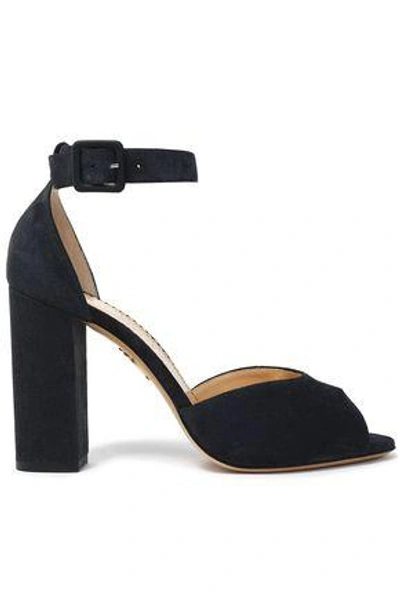 Shop Charlotte Olympia Woman Suede Sandals Charcoal