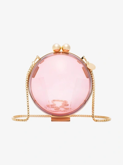 Shop Marzook Pink Lucid Sphere Plexiglass Clutch In Pink&purple