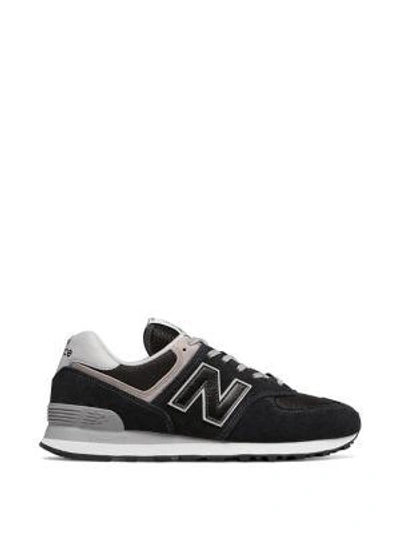 New Balance Panel-detail Logo Patch Sneakers In Black