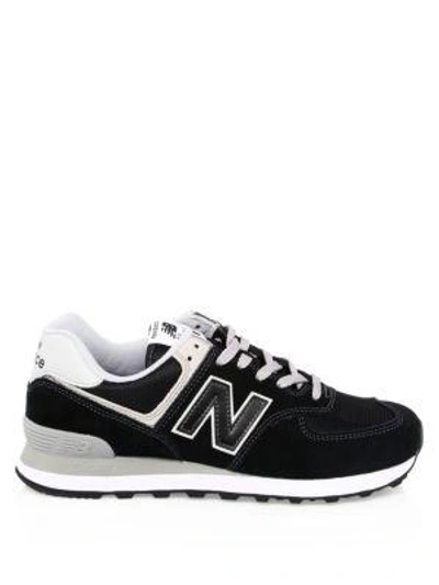 New Balance Panel-detail Logo Patch Sneakers In Black