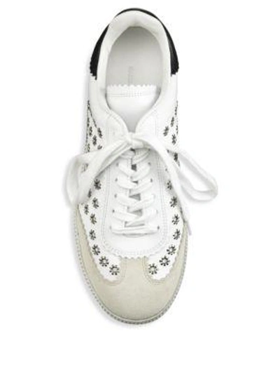 Shop Isabel Marant Bryce Eyelet Studded Leather Sneakers In White