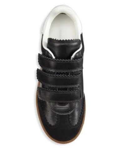 Shop Isabel Marant Beth Grip-tape Leather Sneakers In Black