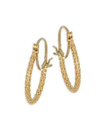 Shop Amali 18k Yellow Gold Stardust Knotted Hoops