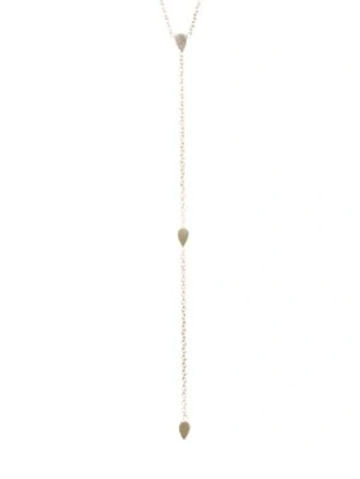 Shop Zoë Chicco 14k Gold Teardrop Lariat Necklace In Yellow