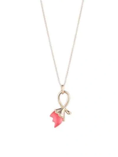 Shop Alexis Bittar Abstract Tulip Pendant Necklace In Coral