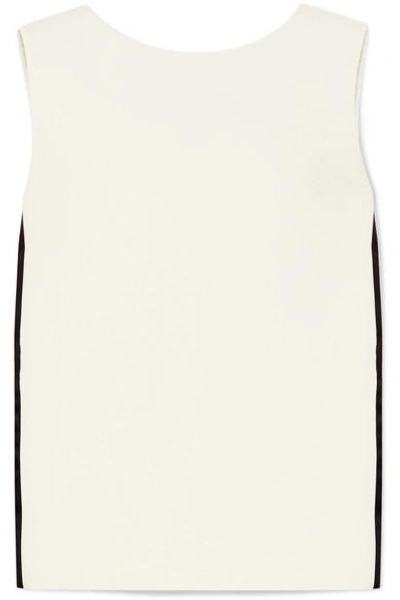 Shop Burberry Striped Wool And Silk-blend Top In Ivory
