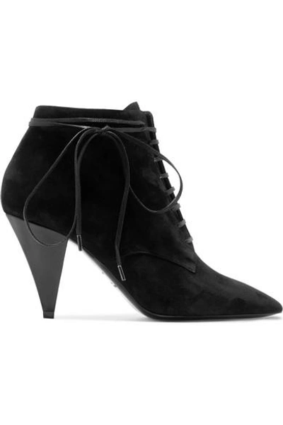 Shop Saint Laurent Era Suede Ankle Boots In Black