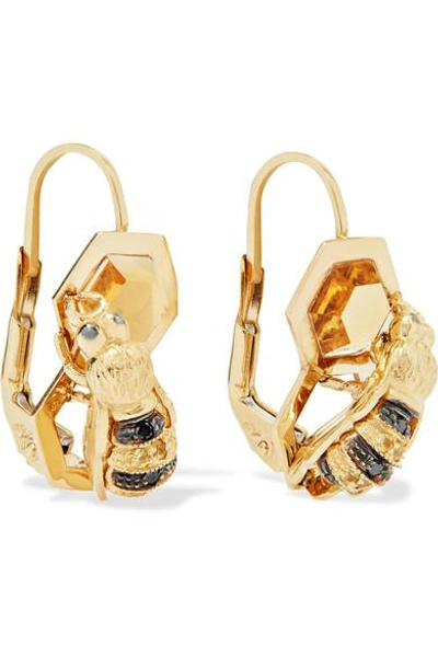 Shop Delfina Delettrez 9-karat Gold Multi-stone Earrings