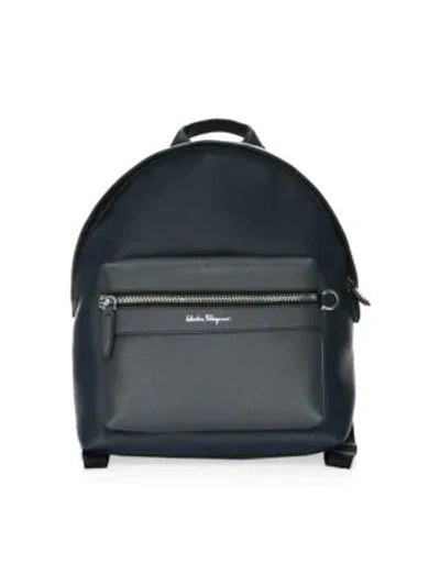 Shop Ferragamo Firenze Colorblock Leather Backpack In Nero