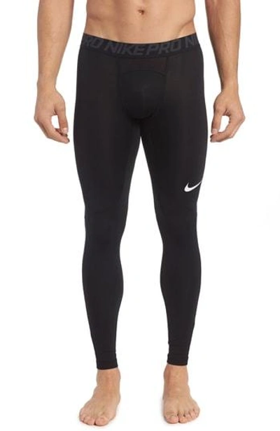 Shop Nike Pro Athletic Tights In Black/ Anthracite/ White
