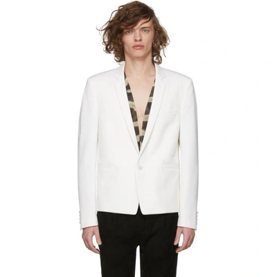 Shop Saint Laurent White Single-button Blazer In 9935 White
