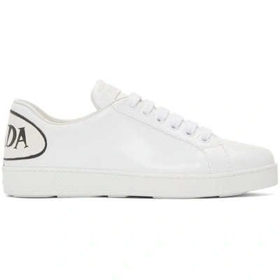 Shop Prada White Bubble Comics Sneakers In F0009 White