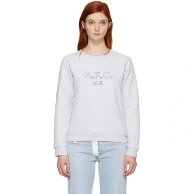 Shop Apc Grey 'us' Sporting Sweatshirt