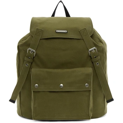 Shop Saint Laurent Khaki Noe Backpack