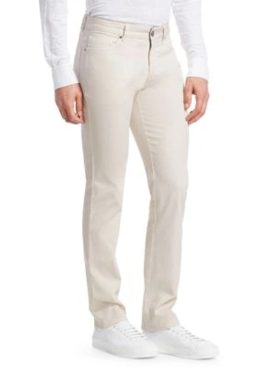 Shop Ermenegildo Zegna Slim-leg Cotton Jeans In Stone