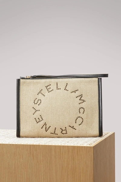 Shop Stella Mccartney Linen Logo Purse